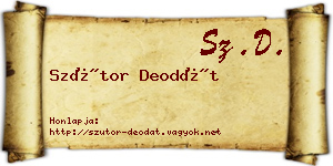 Szútor Deodát névjegykártya